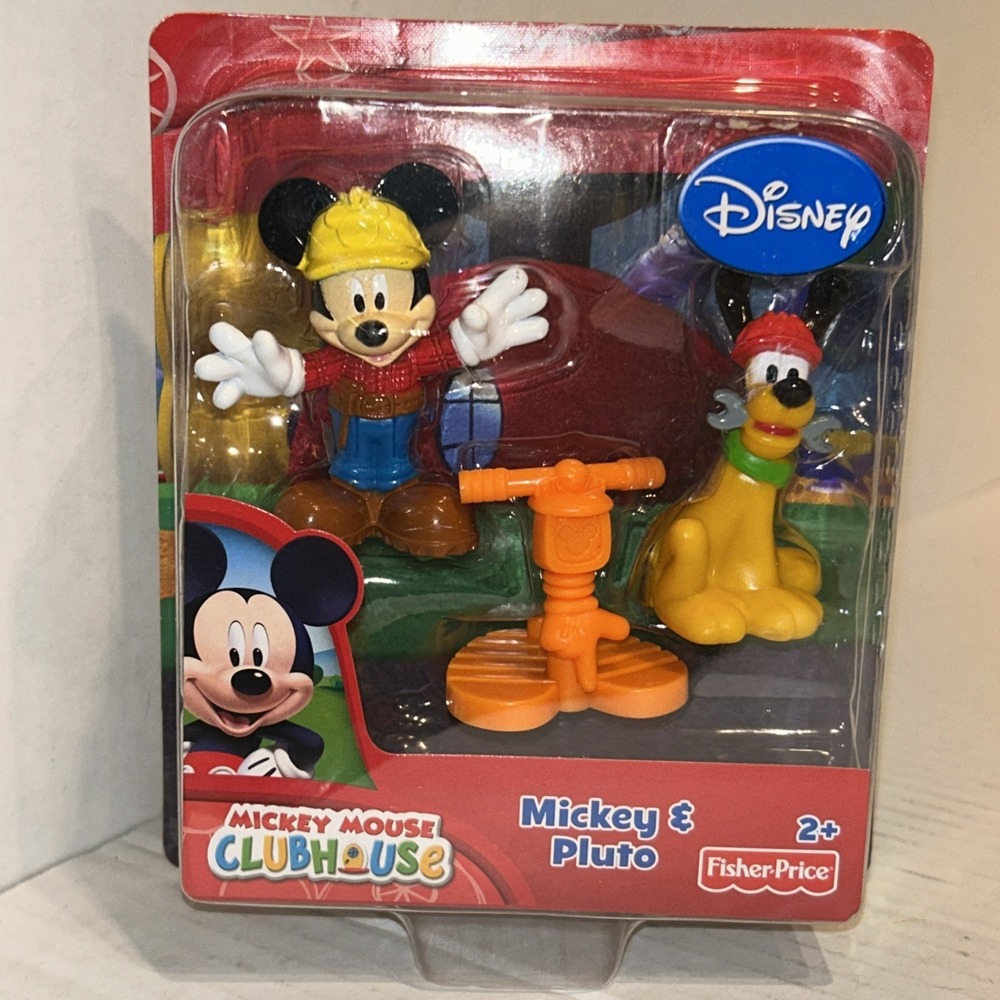 Mickey Mouse Clubhouse Fisher Price Pluto Construction Figure Set Rare Disney C1
